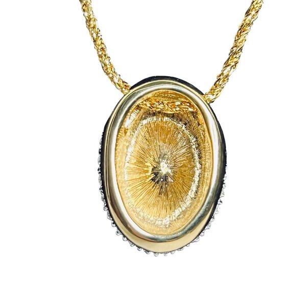 Nolan Miller Gold Tone Rope Chain Necklace With Austrian Crystal Pendant (6005) - Picture 5 of 9